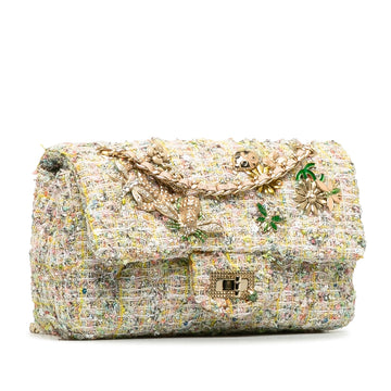 CHANEL Mini Tweed Garden Party Reissue 2.55 Single Flap Bag