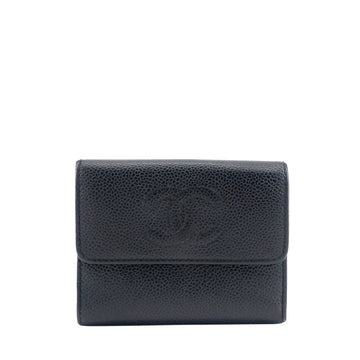 Top Quality Chanel CC Timeless Trifold Caviar Leather Wallet