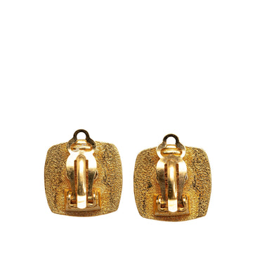 CHANEL Square CC Clip On Earrings Costume Earrings