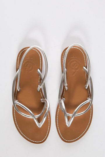 Opening Ceremony Silver Leather Thong Sandals SZ 36