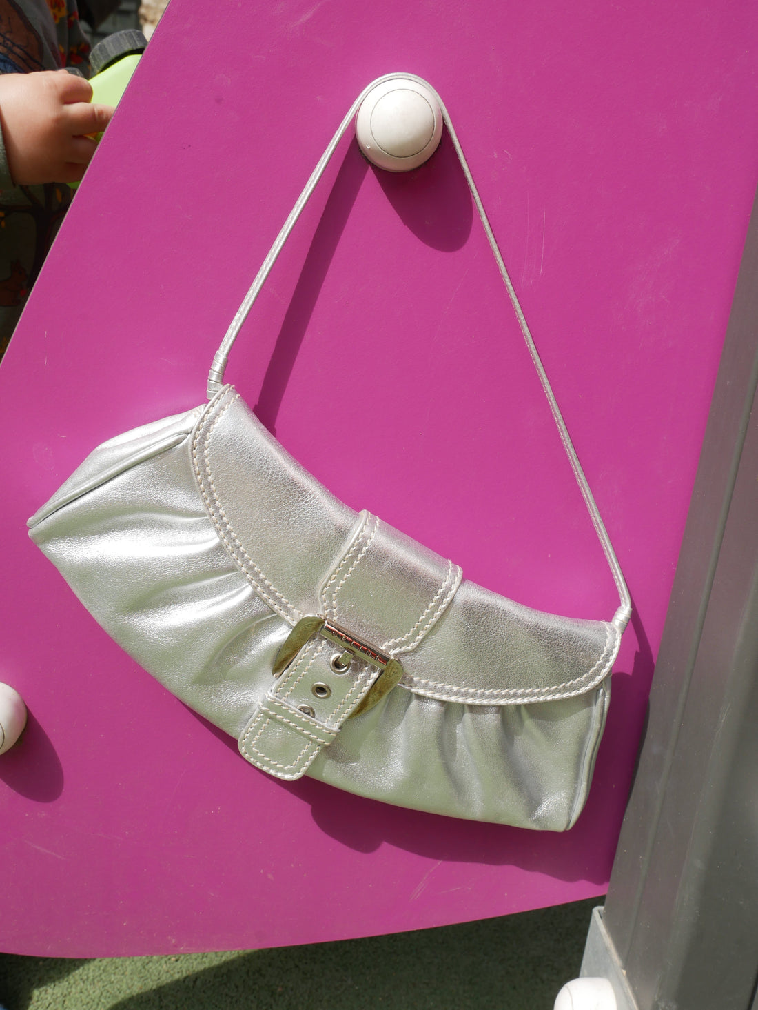Celine  silver baguette bag - 1990s