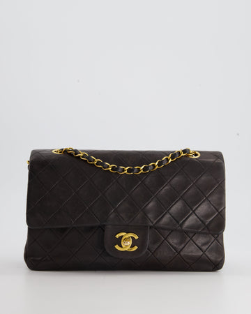 Pearl Street Bags Chanel  Espresso Classic Medium Double Flap in Lambskin with 24K Gold Hardware