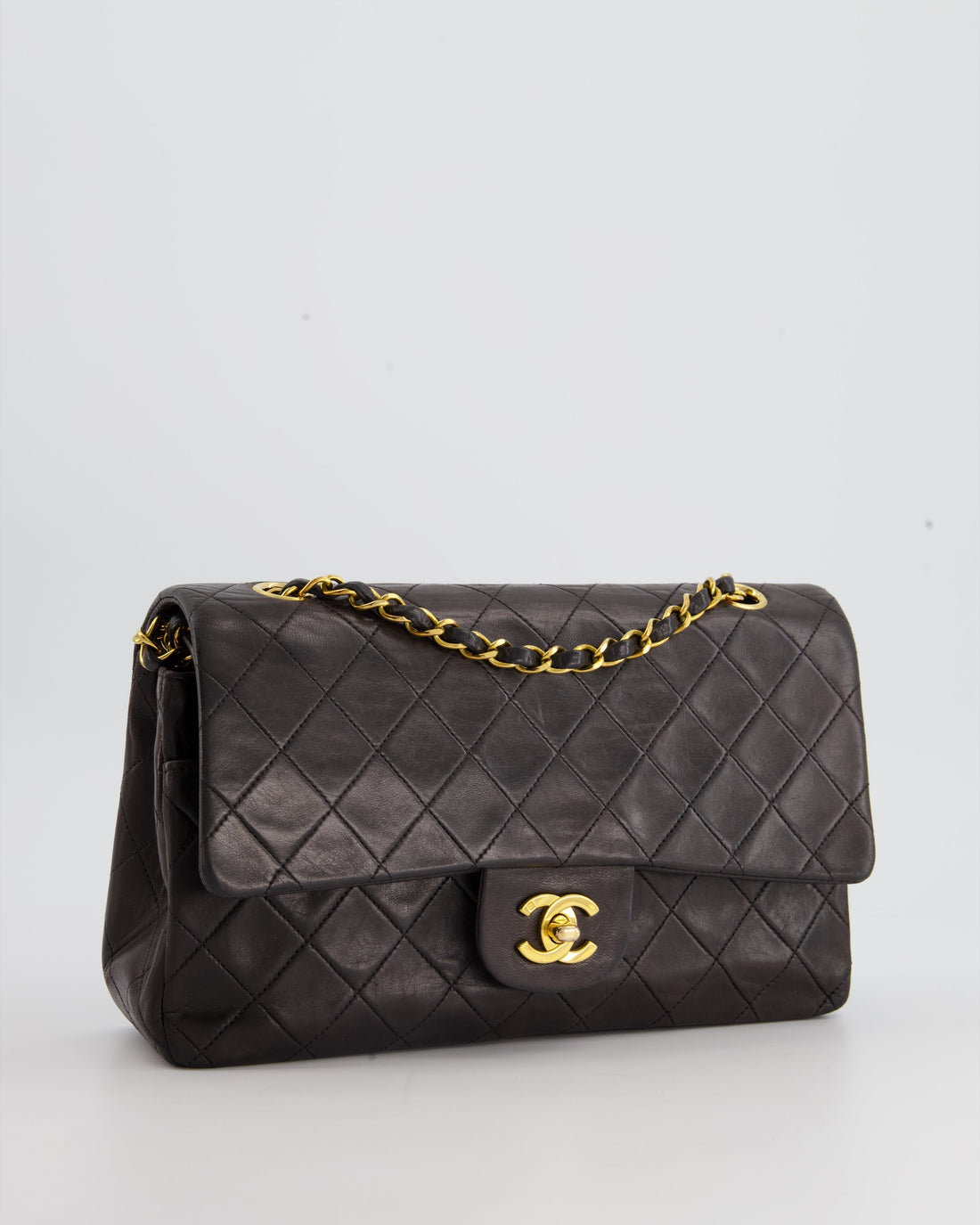 Pearl Street Bags Chanel  Espresso Classic Medium Double Flap in Lambskin with 24K Gold Hardware