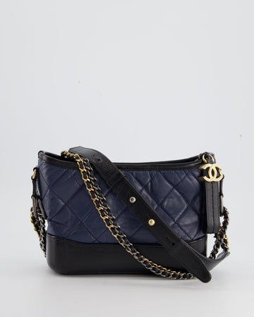 *FIRE PRICE* Pearl Street Bags Chanel Blue & Black Small Gabrielle Bag in Lambskin Leather with Mixed Hardware