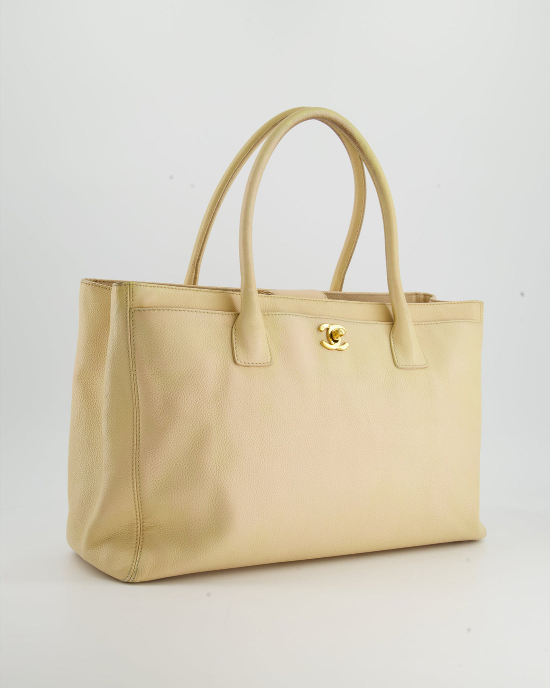 Chanel  Beige Executive Tote Bag in Leather with 24K Gold Hardware