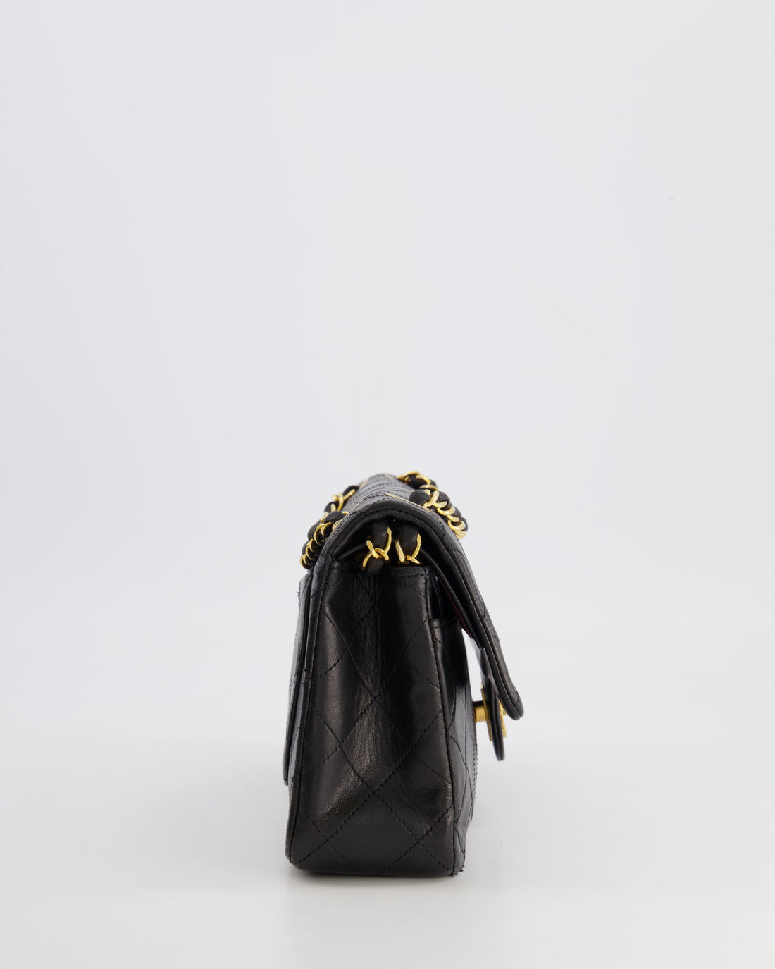 Chanel Black Small  Double Flap Bag in Lambskin Leather with 24K Gold Hardware