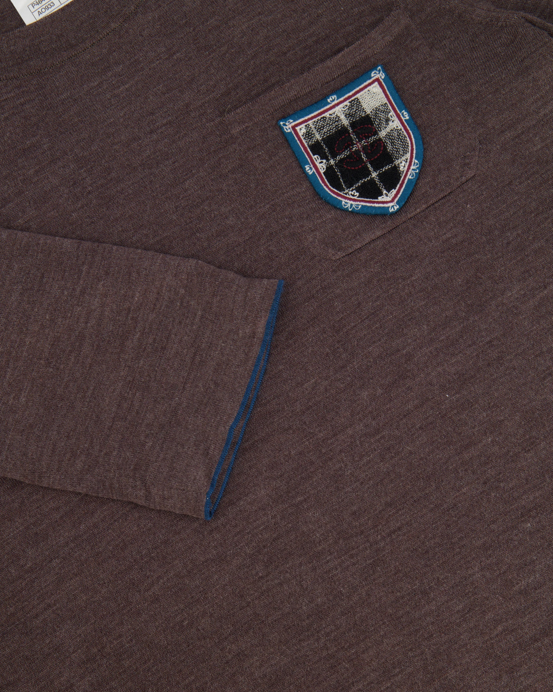 Pearl Street Bags Chanel Brown Wool T-Shirt with CC Logo Embroidered Pocket Detail Size FR 36 (UK 8)