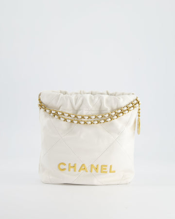*HOT* Pearl Street Bags Chanel Mini 22 Bag in White Calfskin with Gold Hardware