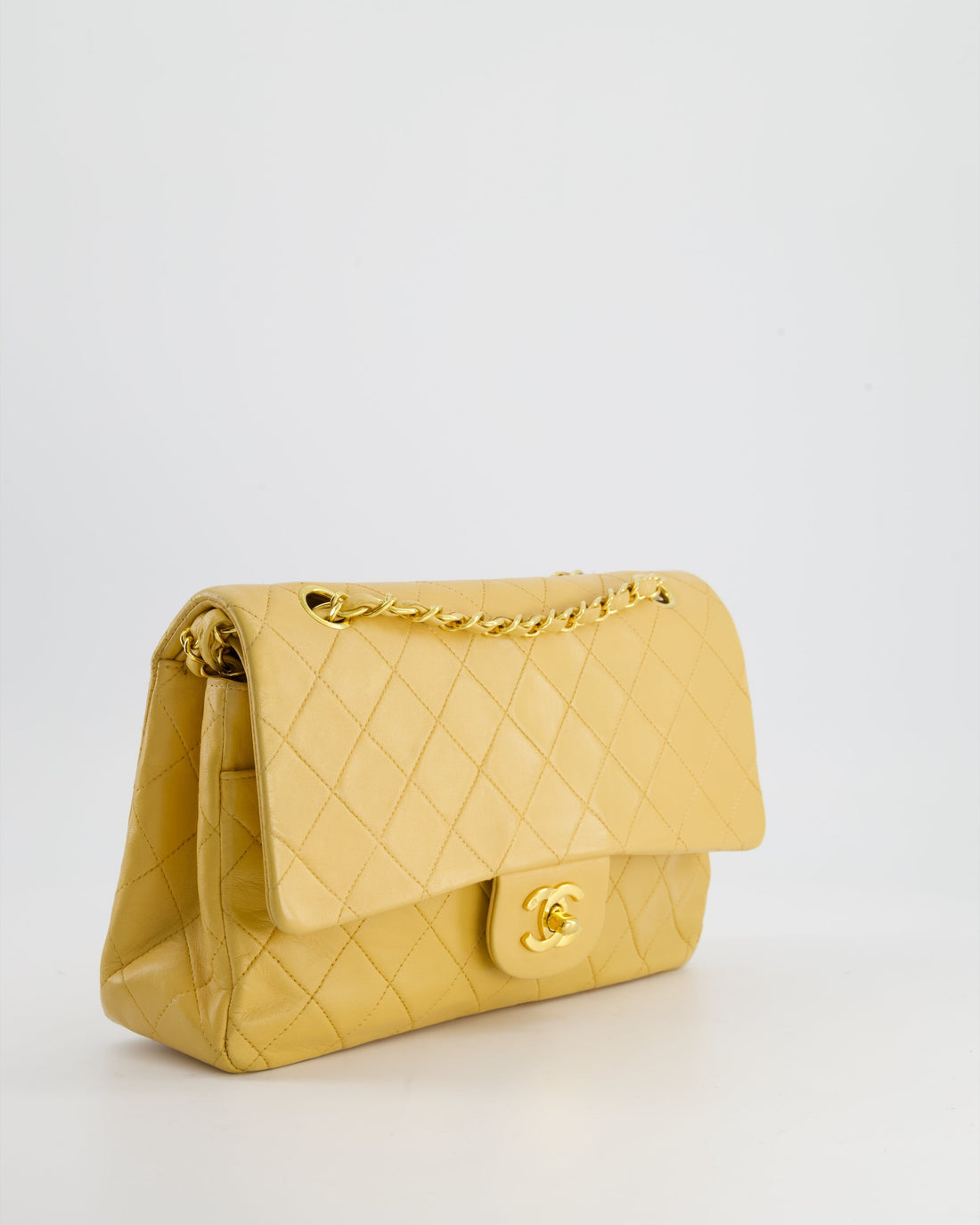 Pearl Street Bags Chanel  Beige Medium Double Flap Bag in Lambskin Leather with 24K Gold Hardware