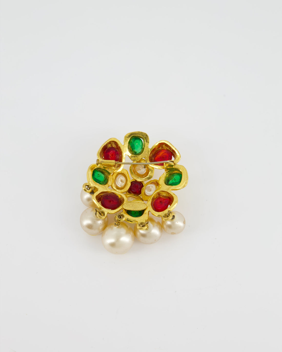 Pearl Street Bags Chanel  by Victoire De Castellane  Yellow Gold Camelia Brooch with Multi-Colour Stones and Pearls