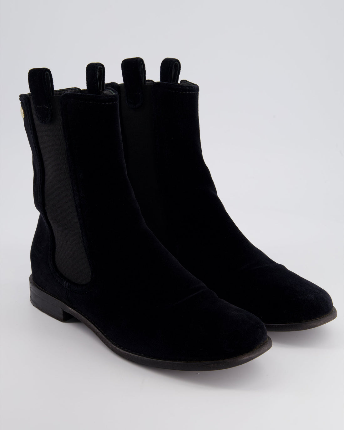 Pearl Street Bags Chanel Black Velvet High Top Boots with Gold Camellia Detail Size EU 40.5