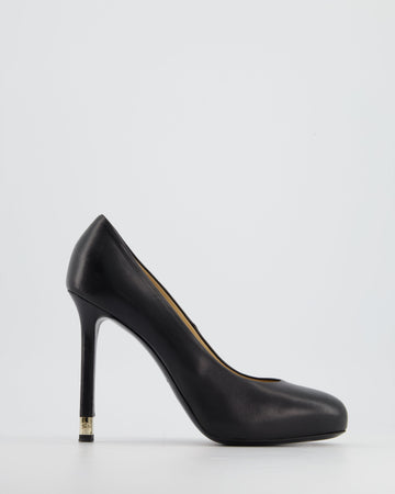 Pearl Street Bags Chanel Black Round Toe Heels with Silver CC Logo Detail Size EU 40