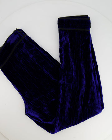 Pearl Street Bags Chanel 12A Electric Blue Velvet Straight-Leg Trors Size FR 38 (UK 10) RRP ¬£1,550