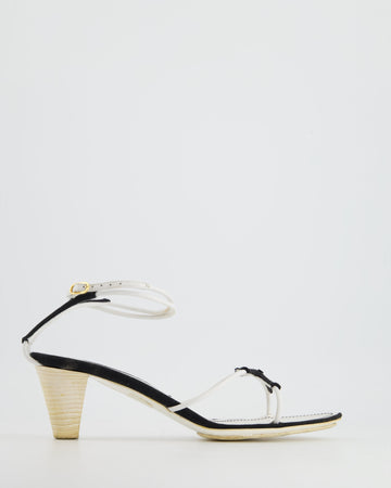 Pearl Street Bags Chanel  Black & White Strappy Kitten Heels Size EU 40