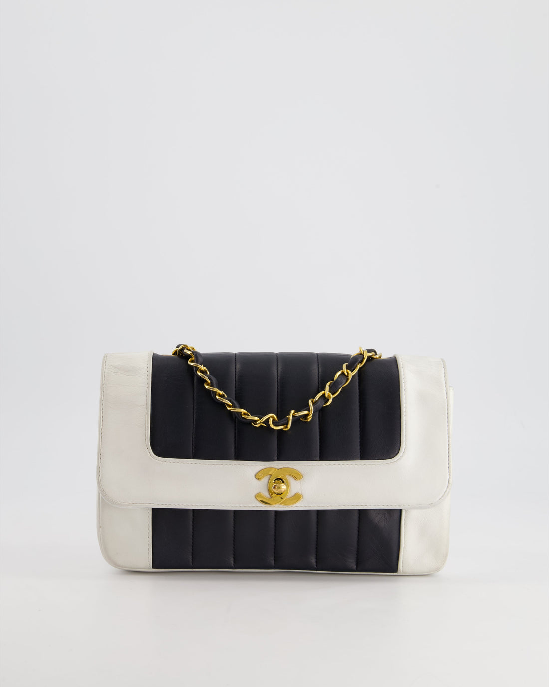 Pearl Street Bags Chanel Black, White  Mademoiselle Single Flap Bag in Lambskin Leather with 24K Gold Plated Hardware