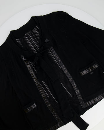 Pearl Street Bags Chanel Black Top with Tie-Knot and CC Button Details Size FR 36 (UK 8)