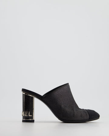 *FIRE PRICE* Pearl Street Bags Chanel Black Embellished Mules with Silver Logo Size EU 37