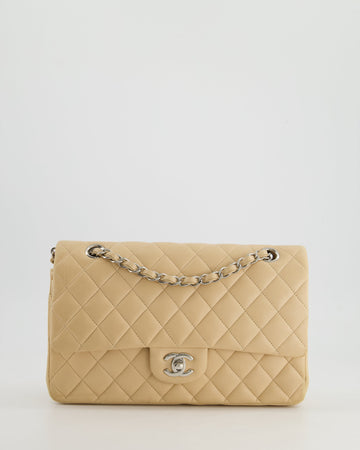 *FIRE PRICE* Pearl Street Bags Chanel Beige Medium Double Flap Bag in Lambskin Leather with Silver Hardware