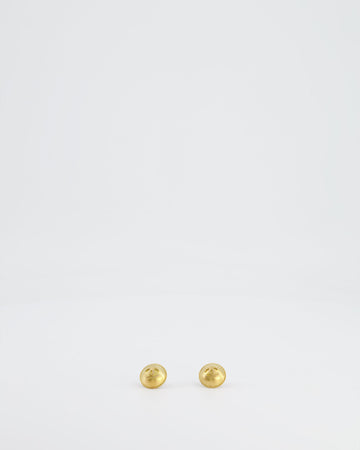 Top Quality Chanel  Brushed Gold CC Logo Round Clip-On Earrings