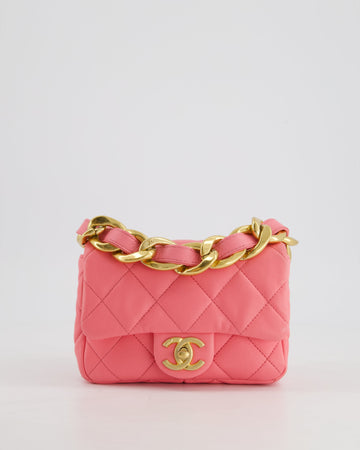 Pearl Street Bags Chanel Pink Mini Flap Bag With Large Chain Brushed Gold Hardware
