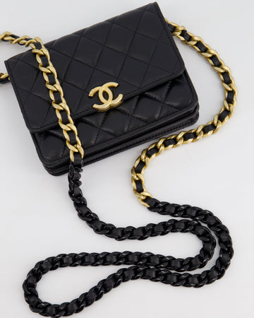 *HOT* Pearl Street Bags Chanel Black Mini Seasonal Flap Bag In Lambskin Leather with Gold & Black Hardware