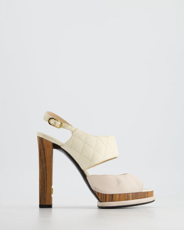 Pearl Street Bags Chanel Platform Heels with Quilted Leather,  Wooden Details & CC LogoSize EU 36.5