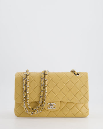 Pearl Street Bags Chanel  Beige Classic Medium Double Flap Bag in Lambskin Leather with Silver Hardware