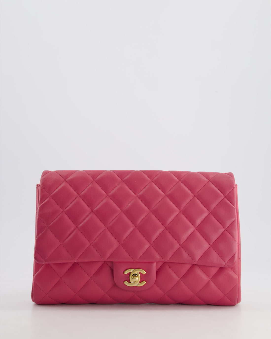 Pearl Street Bags Chanel Pink Timeless Clutch on Chain in Lambskin Leather with Brushed Gold Hardware
