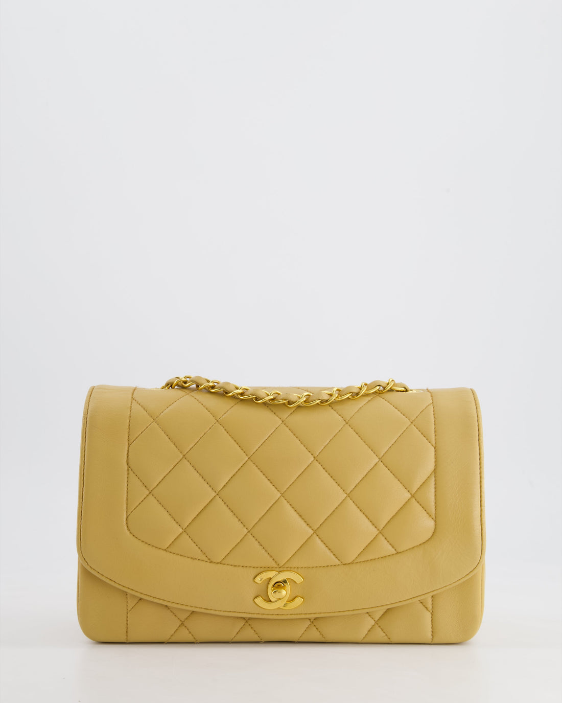 Pearl Street Bags Chanel  Single Flap Diana Bag in Beige Lambskin Leather With 24K Gold Hardware