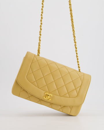 Pearl Street Bags Chanel  Single Flap Diana Bag in Beige Lambskin Leather With 24K Gold Hardware
