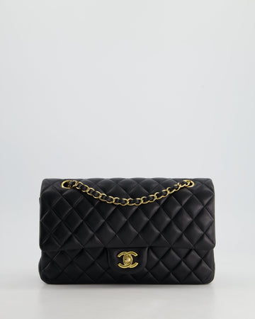 Pearl Street Bags Chanel Medium Black Classic Double Flap Bag in Lambskin Leather with Gold Hardware