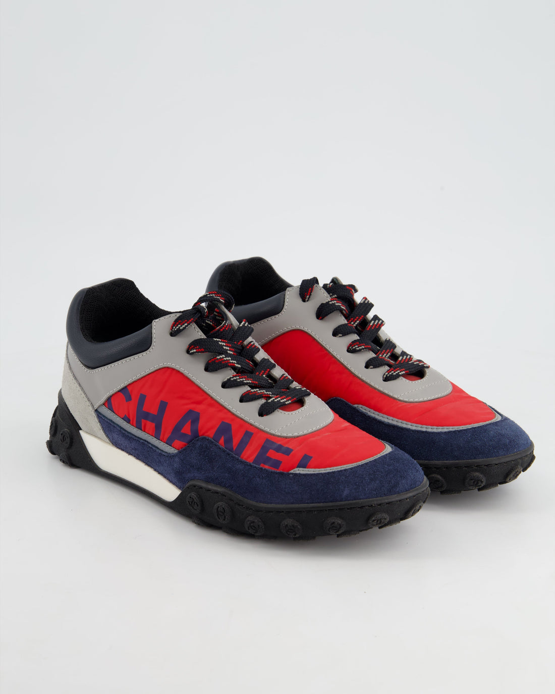 Pearl Street Bags Chanel Red and Blue Nylon Trainers Size EU 36