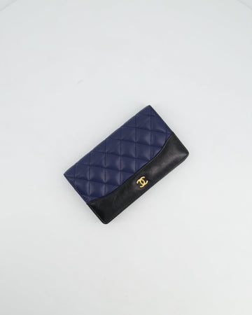 Pearl Street Bags Chanel Navy Gabrielle CC Yen Wallet with Gold Hardware