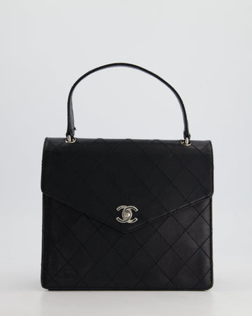 Pearl Street Bags Chanel  Black Top Handle Bag in Caviar Leather with Silver Hardware