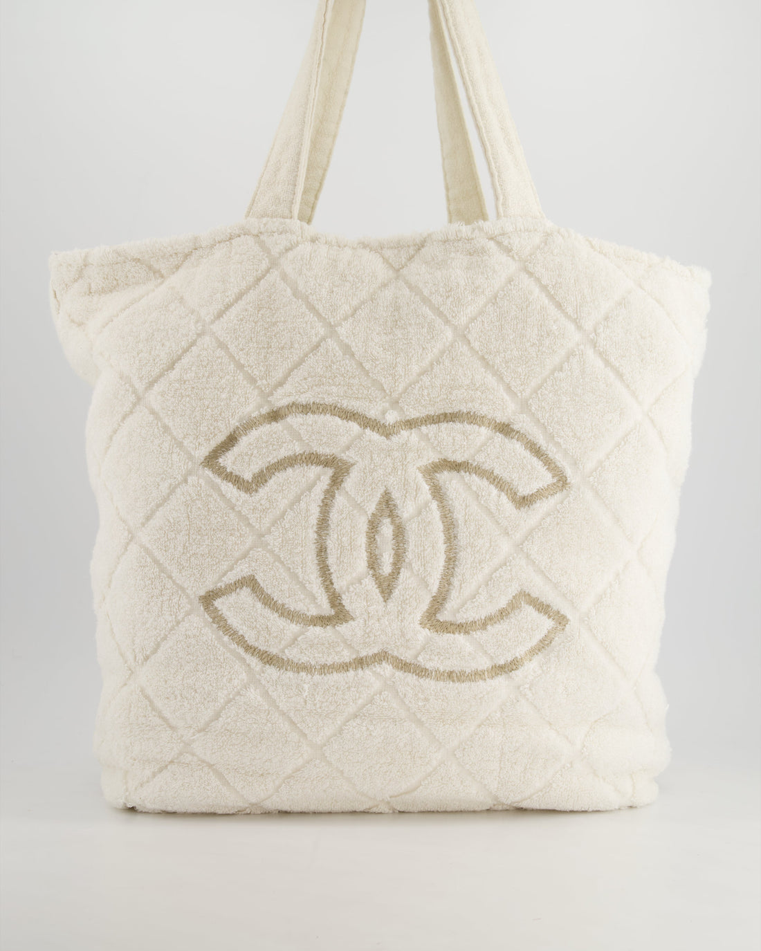 *HOT* Pearl Street Bags Chanel Ivory Terry Beach Set with CC Tote Bag, Towel and Small Pouch