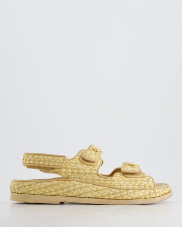 Pearl Street Bags Chanel Beige Raffia Dad Sandals with Pearl CC Logo Detail Size EU 37.5C