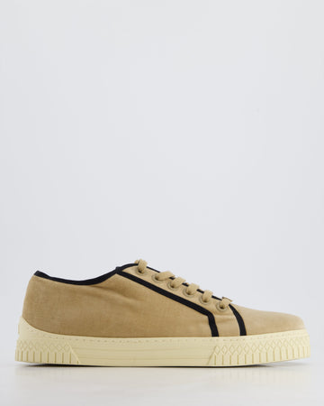 Pearl Street Bags Chanel Beige Velvet Trainers with Black Trim EU 40