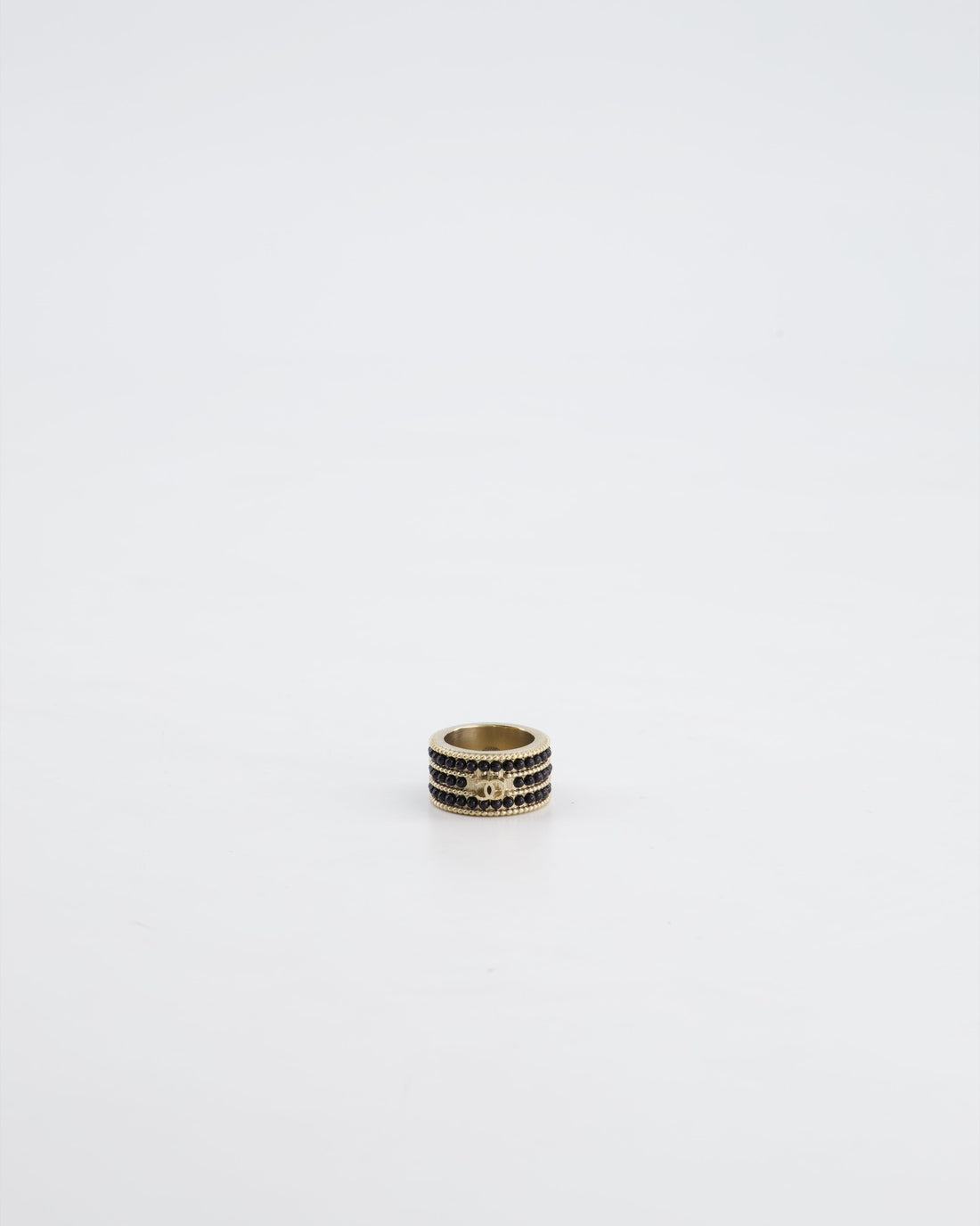 Pearl Street Bags Chanel A/16 Black CC 3 Tiered Beaded Ring