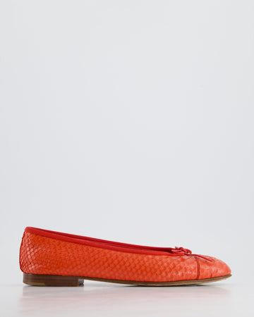 Pearl Street Bags Chanel Coral Python CC Ballet Pumps Size EU 38 C