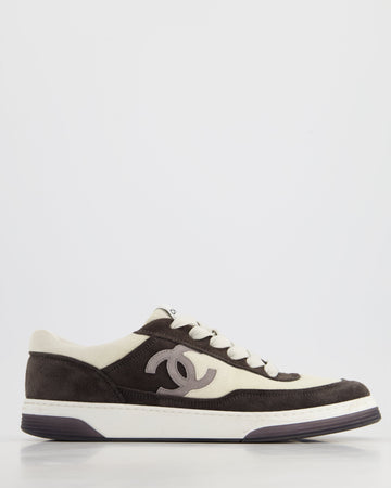 Pearl Street Bags Chanel Black, White Suede with Grey CC Logo Trainers EU 41