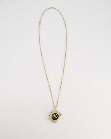 Pearl Street Bags Chanel Champagne Gold, Star Lion and CC Logo Book Pendant Necklace