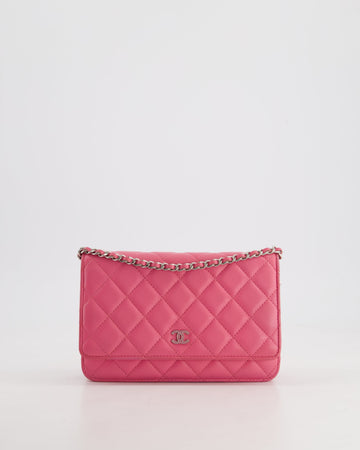 Pearl Street Bags Chanel Hot Pink Lambskin Wallet on Chain Bag with Silver Hardware