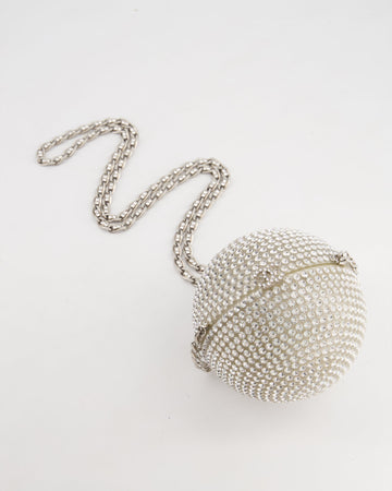 *RARE* Pearl Street Bags Chanel 2008 Crystal Ball Bag with Silver Hardware and Woven Chain Strap