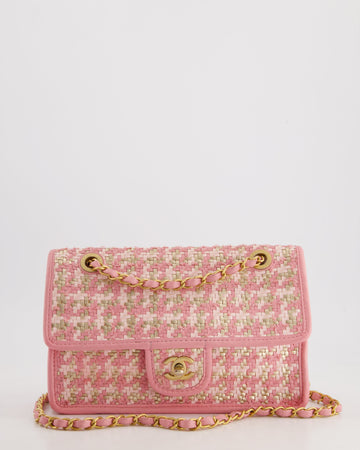 Pearl Street Bags Chanel 23C Pink Woven Flap Bag with Leather Edge Detail and Brushed Gold Hardware