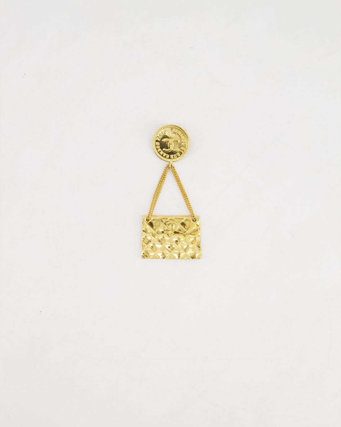 Pearl Street Bags Chanel 24 K Gold plated Brooch Pin With CC Detail