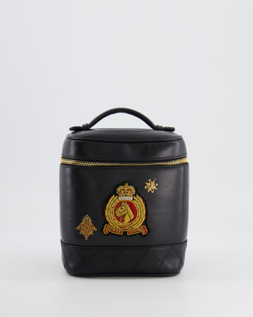 Pearl Street Bags Chanel  Black Lambskin Leather Embroidered Vanity Bag with 24K Gold Hardware