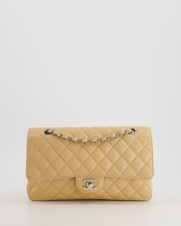 *FIRE PRICE* Pearl Street Bags Chanel Beige Medium Classic Double Flap in Caviar Leather with Silver Hardware