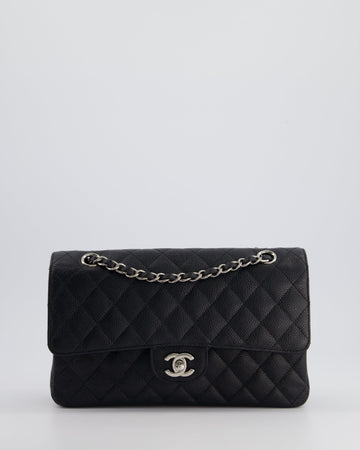 *HOT* Pearl Street Bags Chanel Medium Black Classic Double Flap Bag in Caviar Leather with Silver Hardware