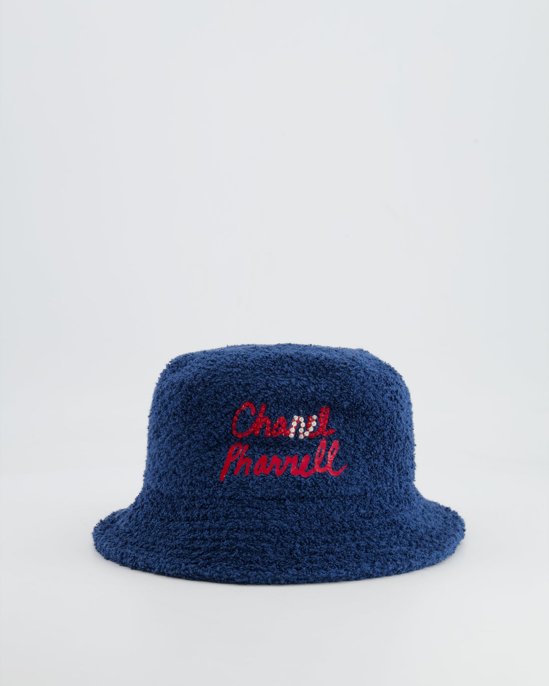 *RARE* Pearl Street Bags Chanel X Pharrell SS19 Capsule Collection Navy Hat with Crystal Embellished CC Logo Size S