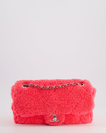 Pearl Street Bags Chanel Hot Pink Quilted Terry Cloth Coco Beach Flap Bag With Silver Hardware
